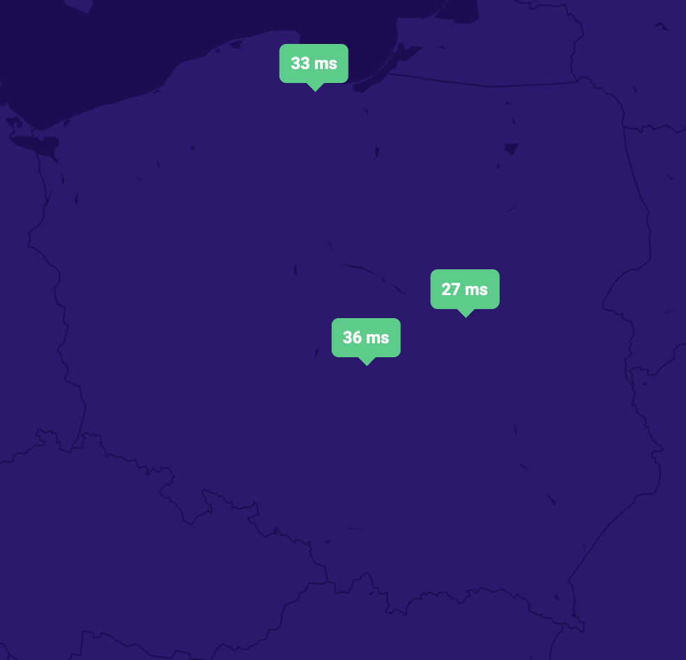 Czas odpowiedzi serwerów DNS OVH w Polsce