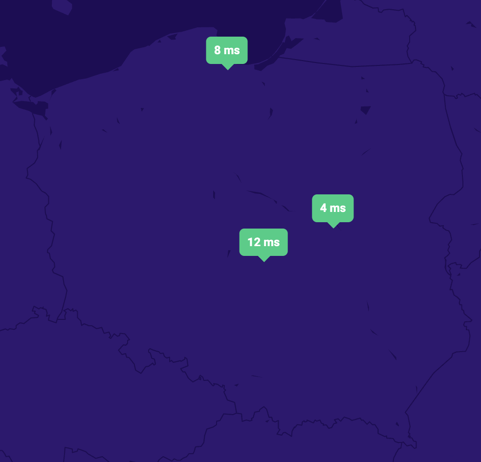 Czas odpowiedzi serwerów DNS Kylos w Polsce